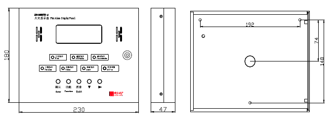 LD128E(T)-A火災(zāi)顯示盤外形