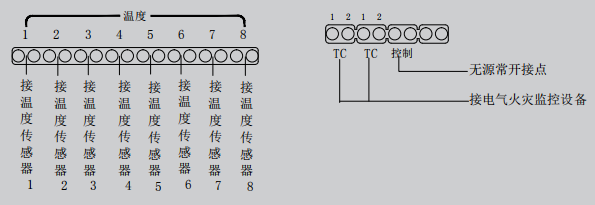 LDT9006EN测温式电气火灾监控探测器接线图