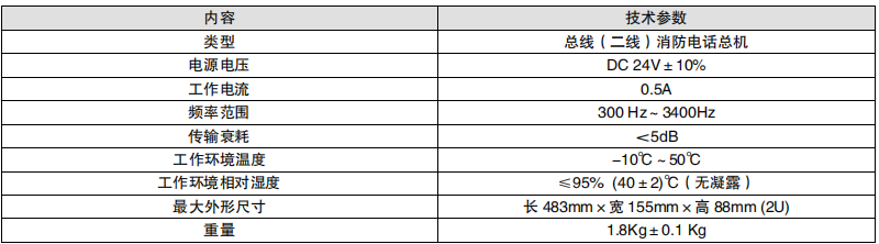 利达HY6311总线消防电话总机参数