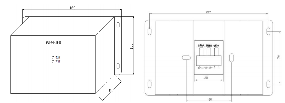 利达HY5717B总线中继器接线外形